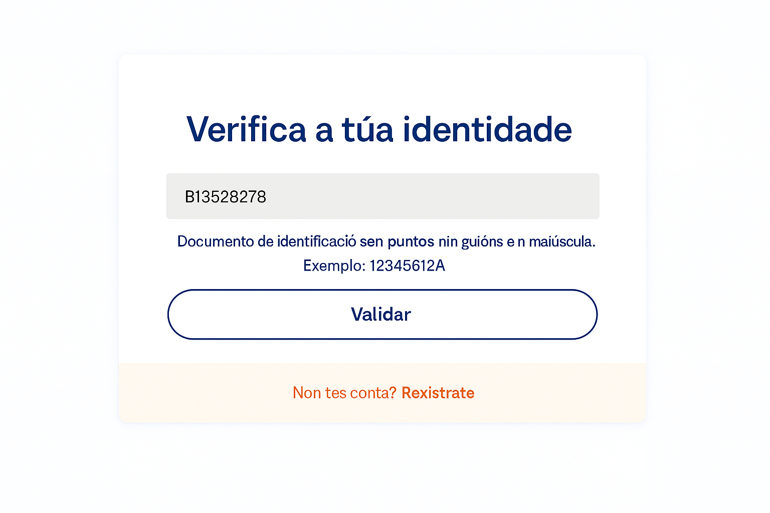 Campo donde introducir el NIF del titular del contrato para descargar el informe del Modelo 347 recibido por correo electrónico.